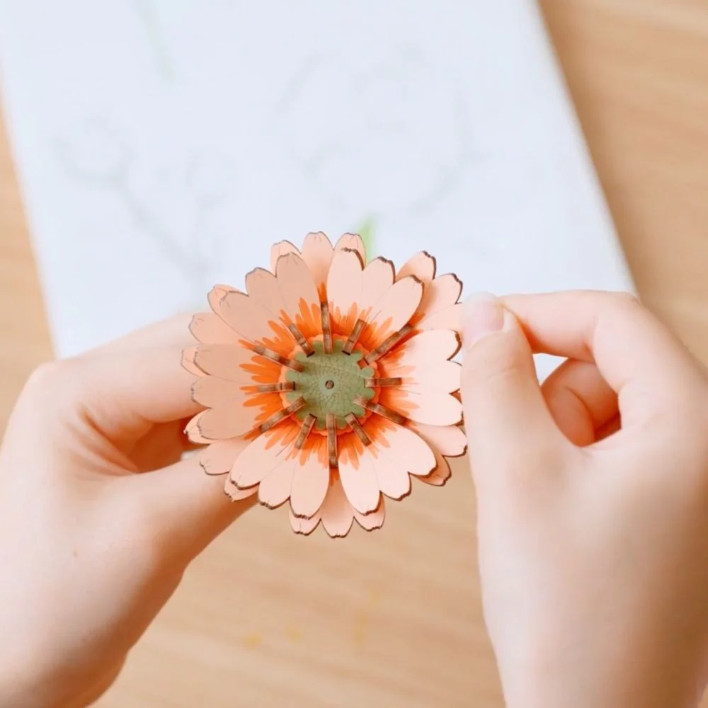 3D Puzzle - Light Orange Gerbera - Image 5