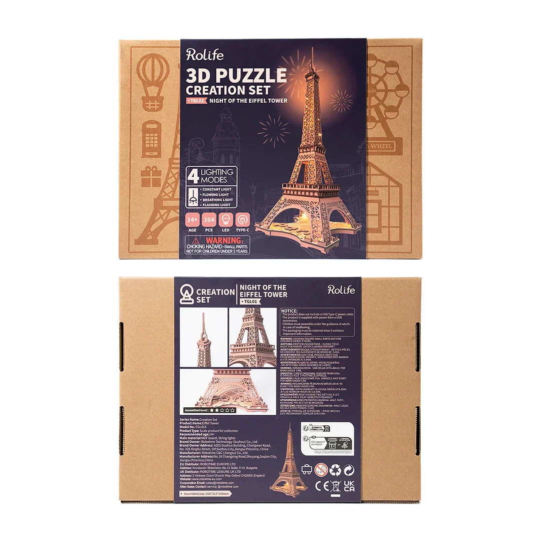 3D Puzzle - Night of the Eiffel Tower - Image 7