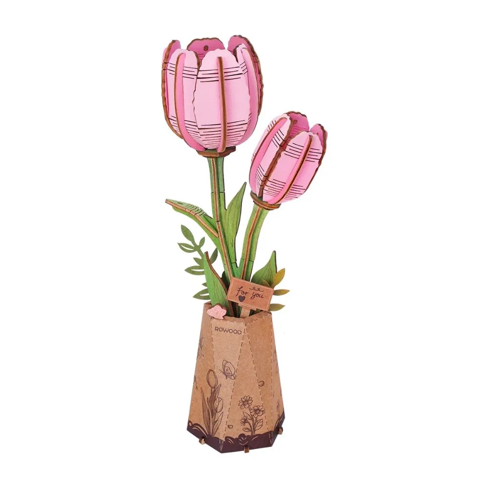 3D Puzzle - Pink Tulip - Image 2