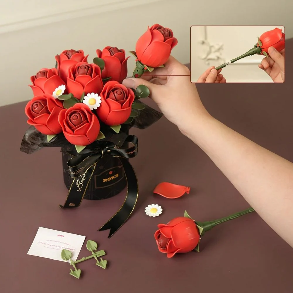 3D Puzzle - Red Rose Bouquet - Image 7