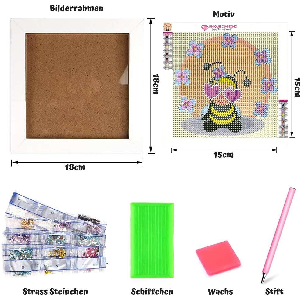 5D Children's Diamond Painting Bee with Picture Frame - Image 6