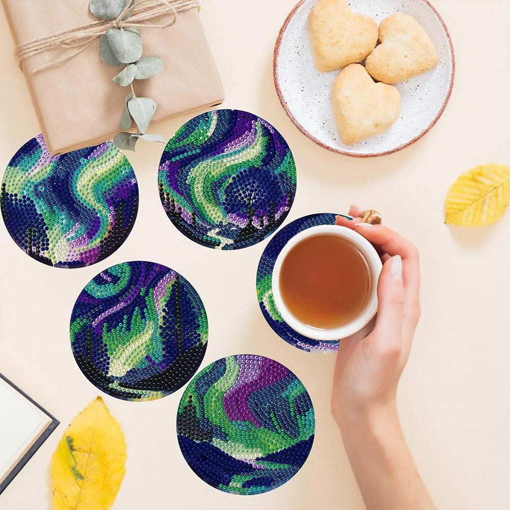 5D Diamond Painting Coaster Aurora - Image 2