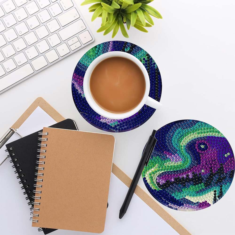 5D Diamond Painting Coaster Aurora - Image 4