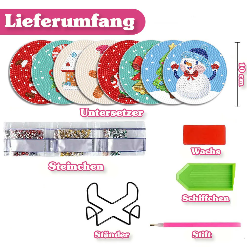 5D Diamond Painting Coaster Christmas - Image 5