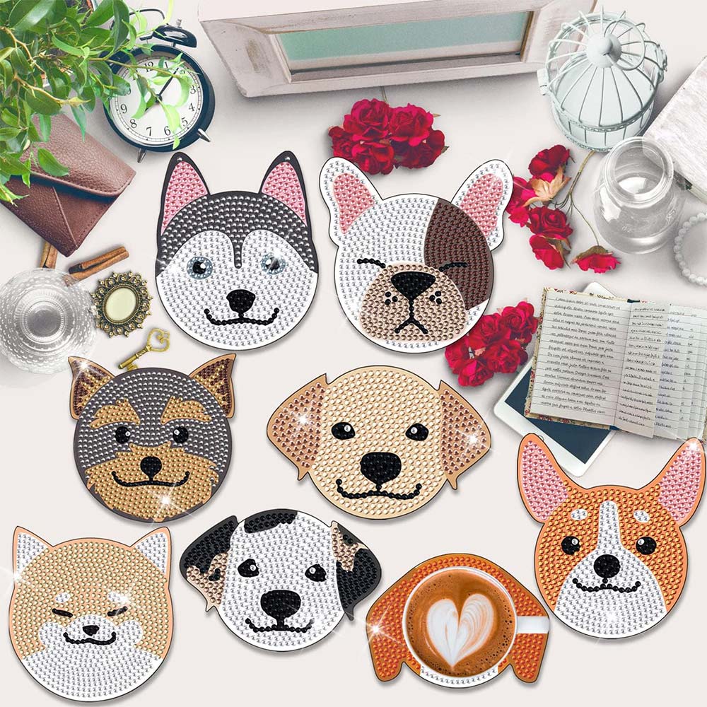 5D Diamond Painting Coaster Dogs - Image 3