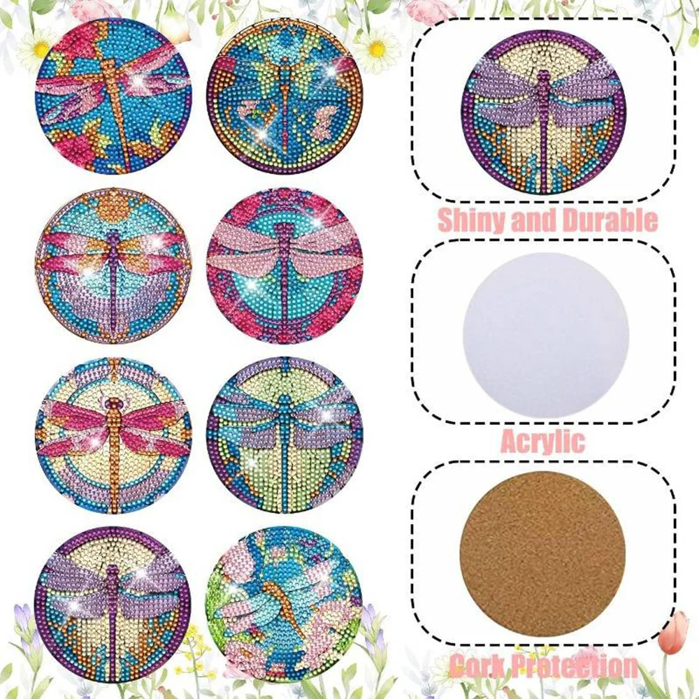 5D Diamond Painting Coaster Dragonflies - Image 5
