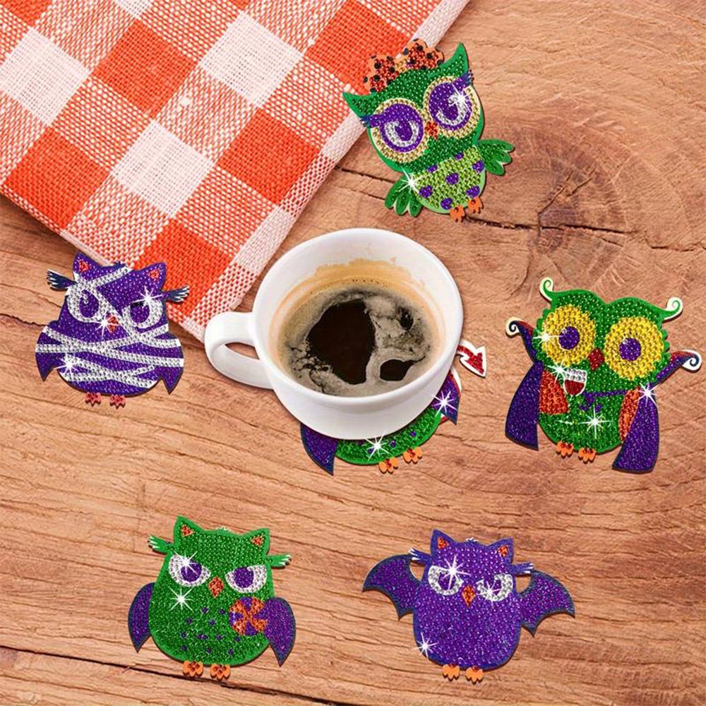 5D Diamond Painting Coaster Owls - Image 2