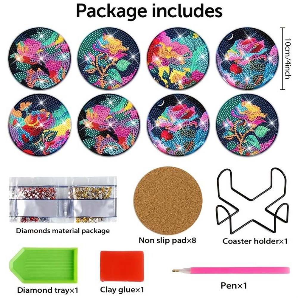 5D Diamond Painting Coaster Roses - Image 5