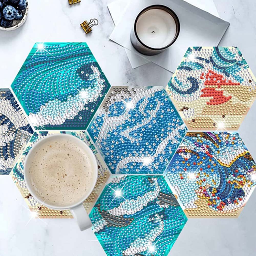 5D Diamond Painting Coaster Water Waves - Image 5