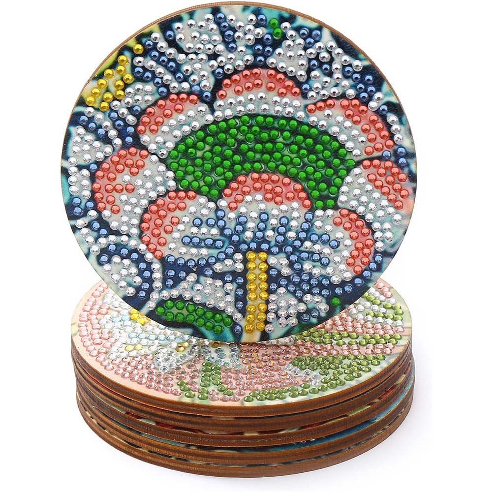 5D Diamond Painting Coaster with Flowers - Image 2