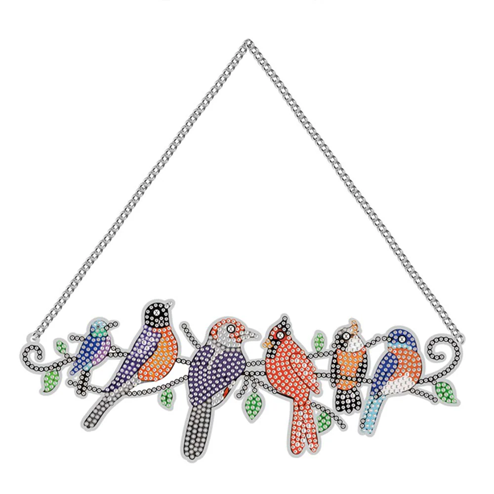 5D Diamond Painting Door Hanger 6 Birds - Image 4