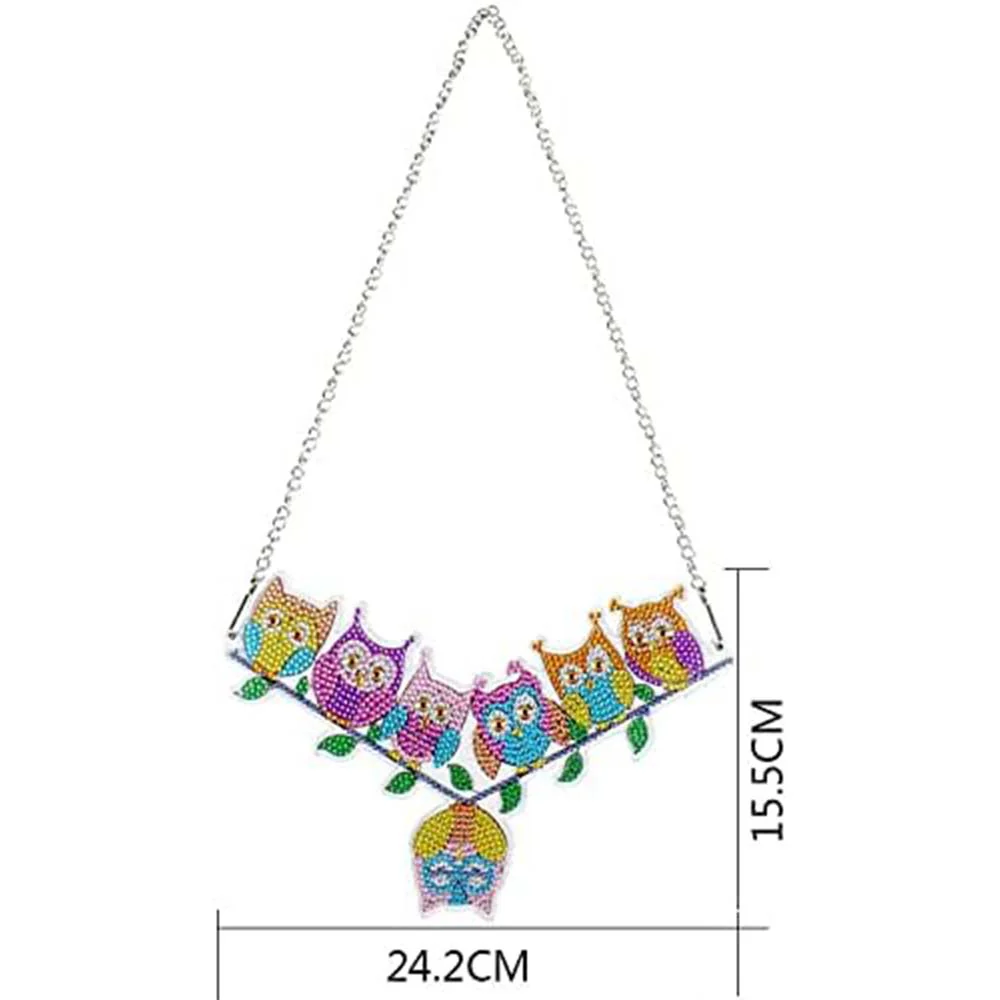 5D Diamond Painting Door Hanger 7 Owls - Image 4