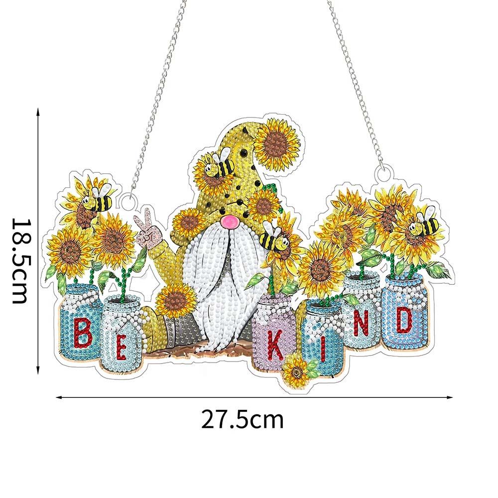 5D Diamond Painting Door Hanger Sunflower Gnome - Image 2