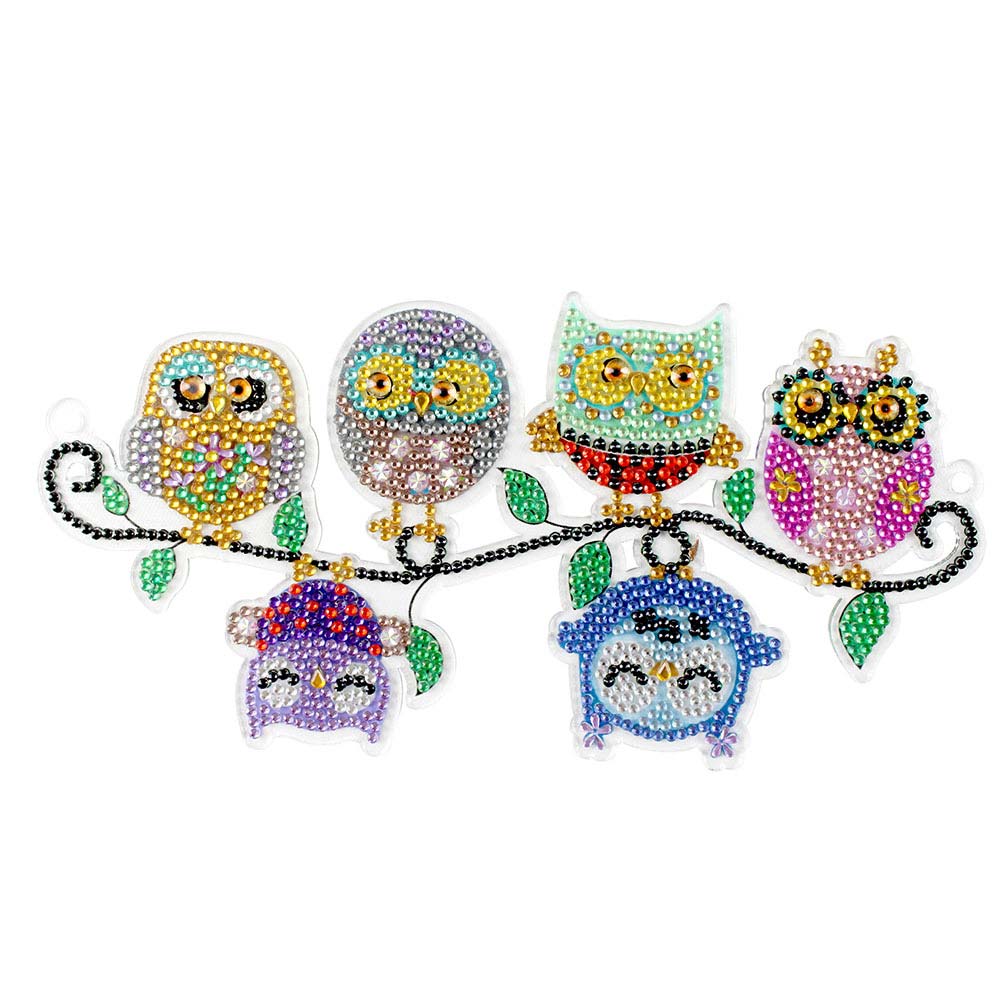5D Diamond Painting Door Hanger with 6 Owls - Image 2