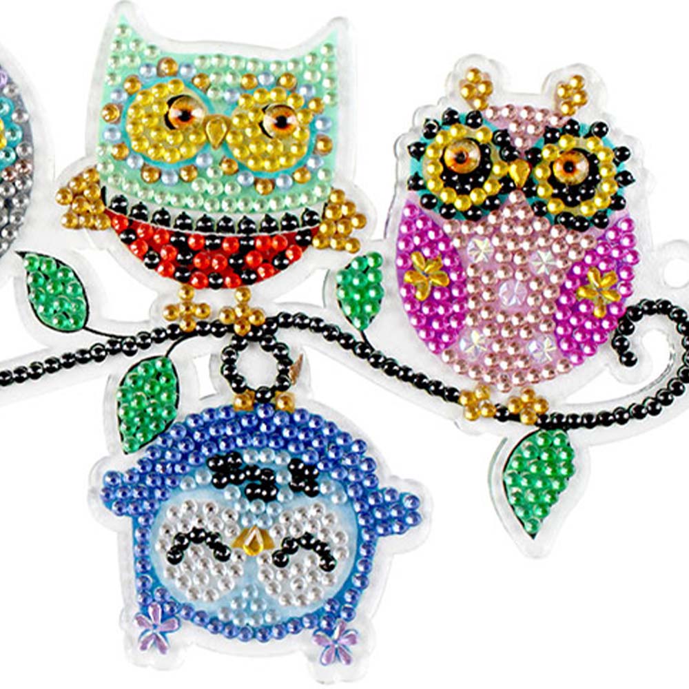 5D Diamond Painting Door Hanger with 6 Owls - Image 3