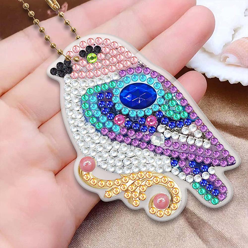 5D Diamond Painting Keychain Birds 8 Pieces - Image 3