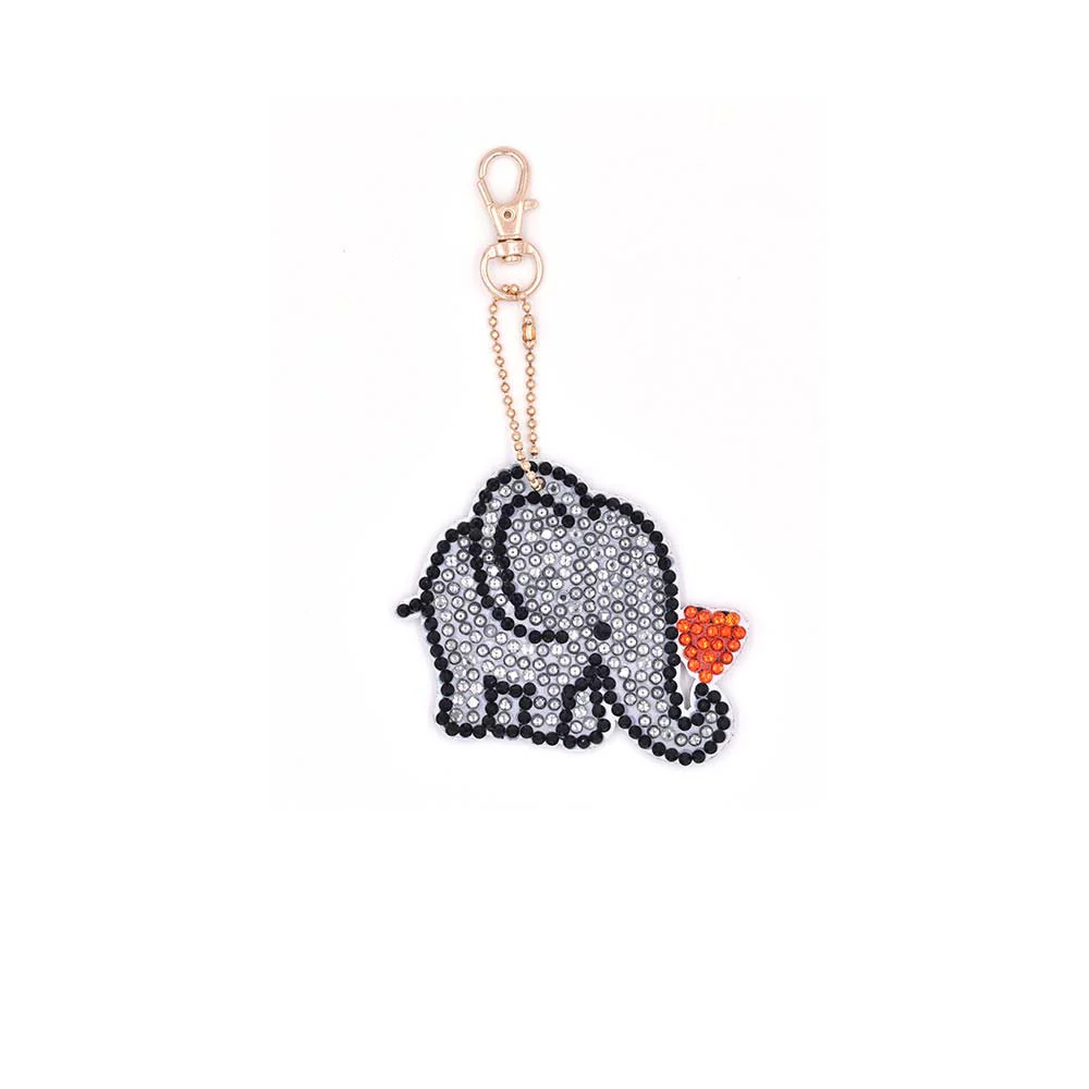 5D Diamond Painting Keychain Elephants 4 Pieces - Image 3