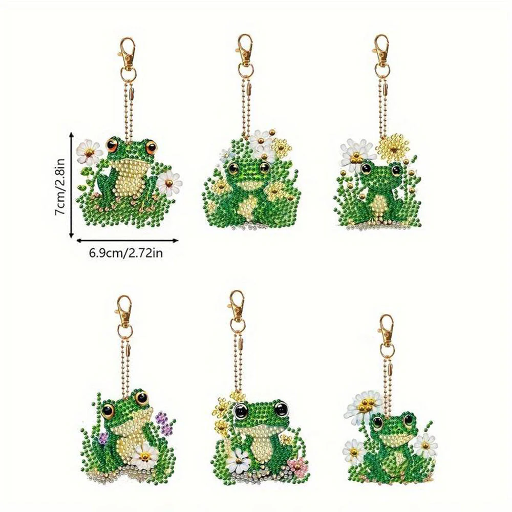 5D Diamond Painting Keychain Frogs 6 Pieces - Image 4