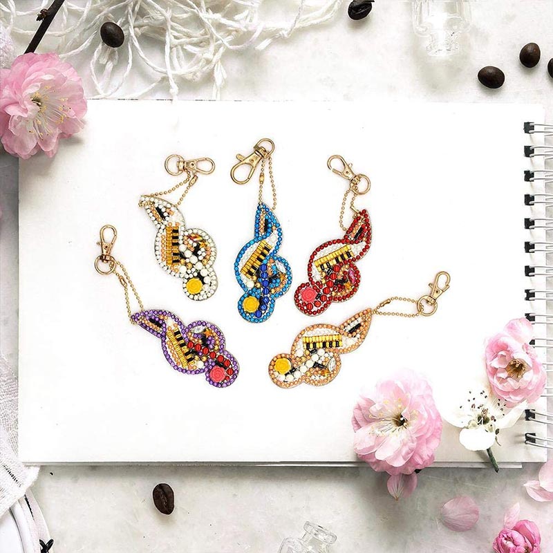 5D Diamond Painting Keychain Melody 5 Pieces - Image 6
