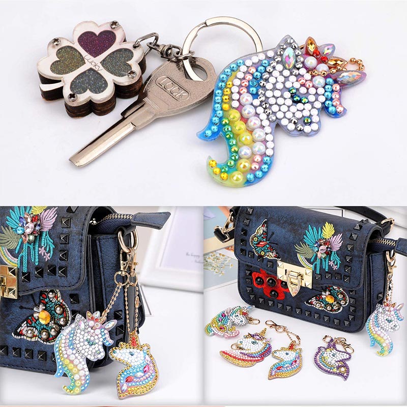 5D Diamond Painting Keychain Unicorns 5 Pieces - Image 6