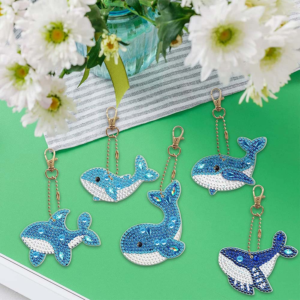 5D Diamond Painting Keychain Whales 5 Pieces - Image 4