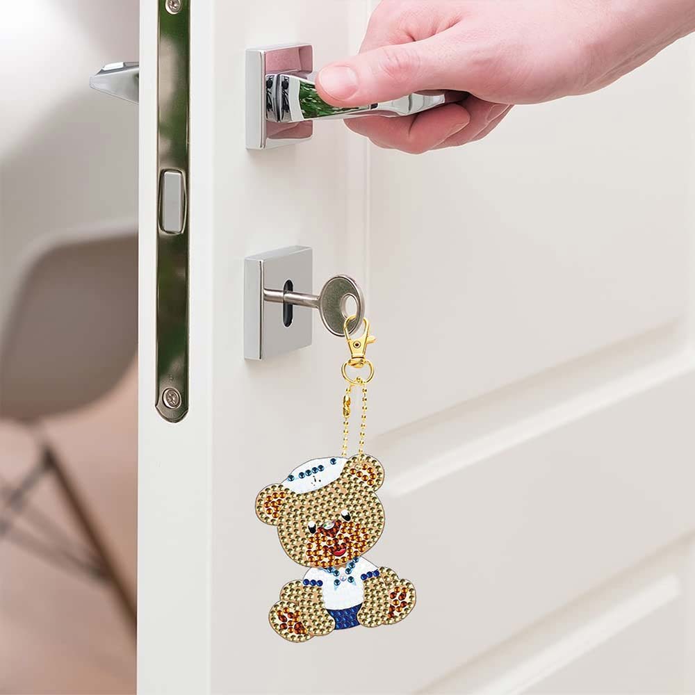 5D Diamond Painting Keychain with Bears 5 Pieces - Image 3