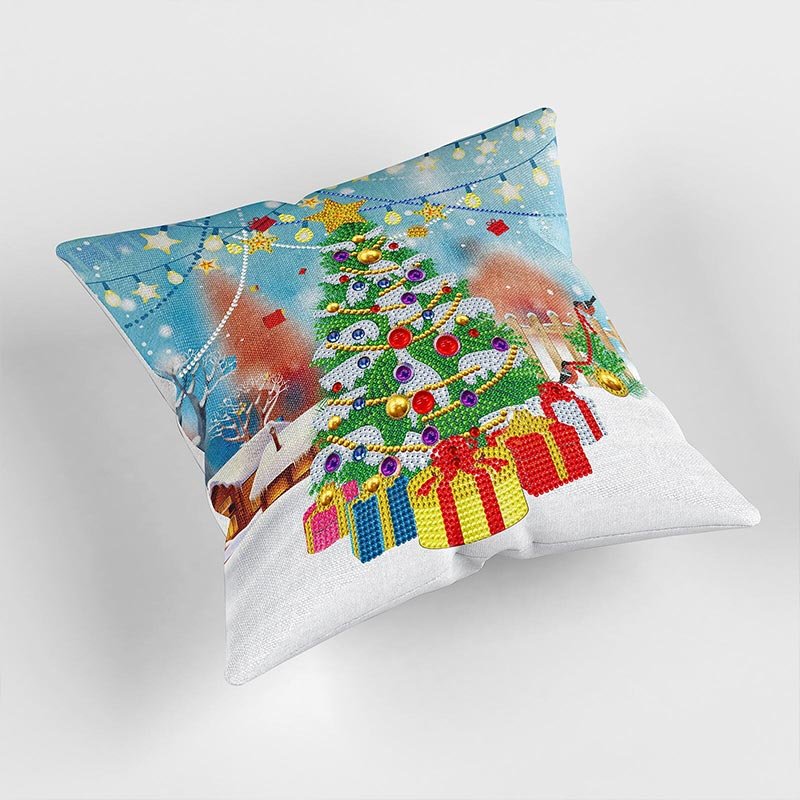 5D Diamond Painting Pillow Cover 30x30cm Christmas Tree - Image 5