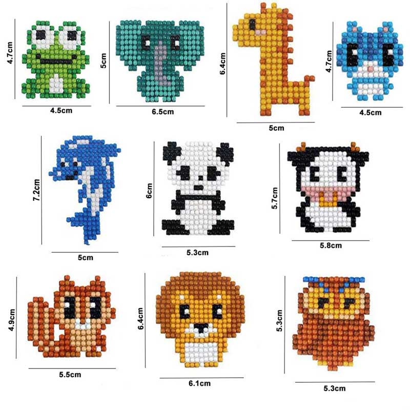 5D Diamond Painting Sticker Set with Animals for Kids - Image 2