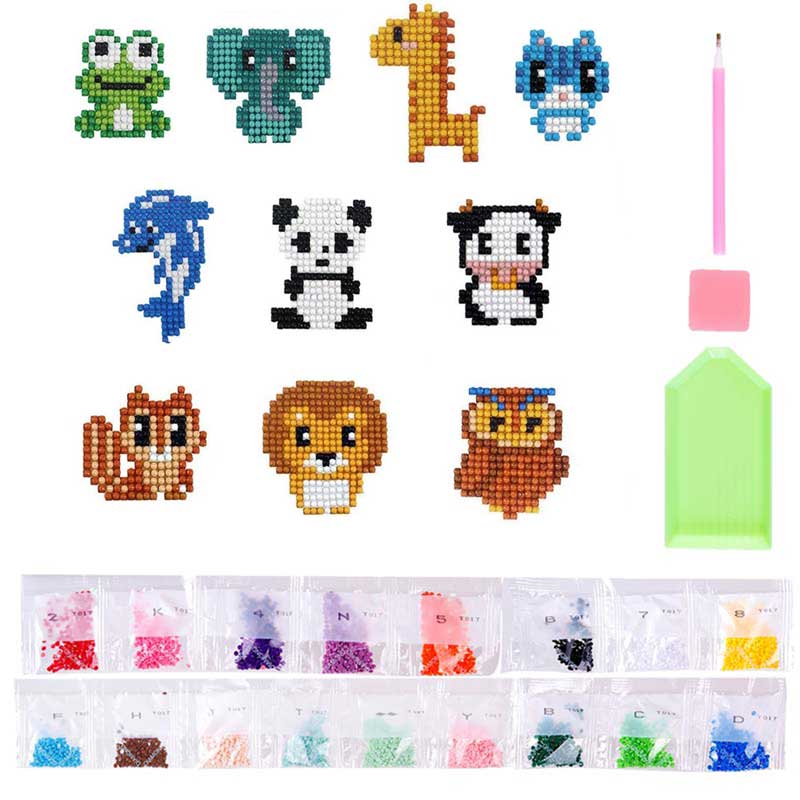 5D Diamond Painting Sticker Set with Animals for Kids - Image 3