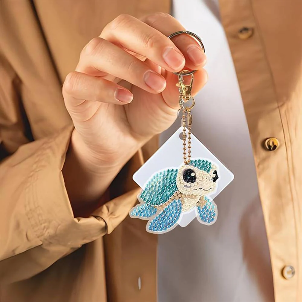 5D Diamond Painting Turtle Pendant 6 Pieces - Image 3