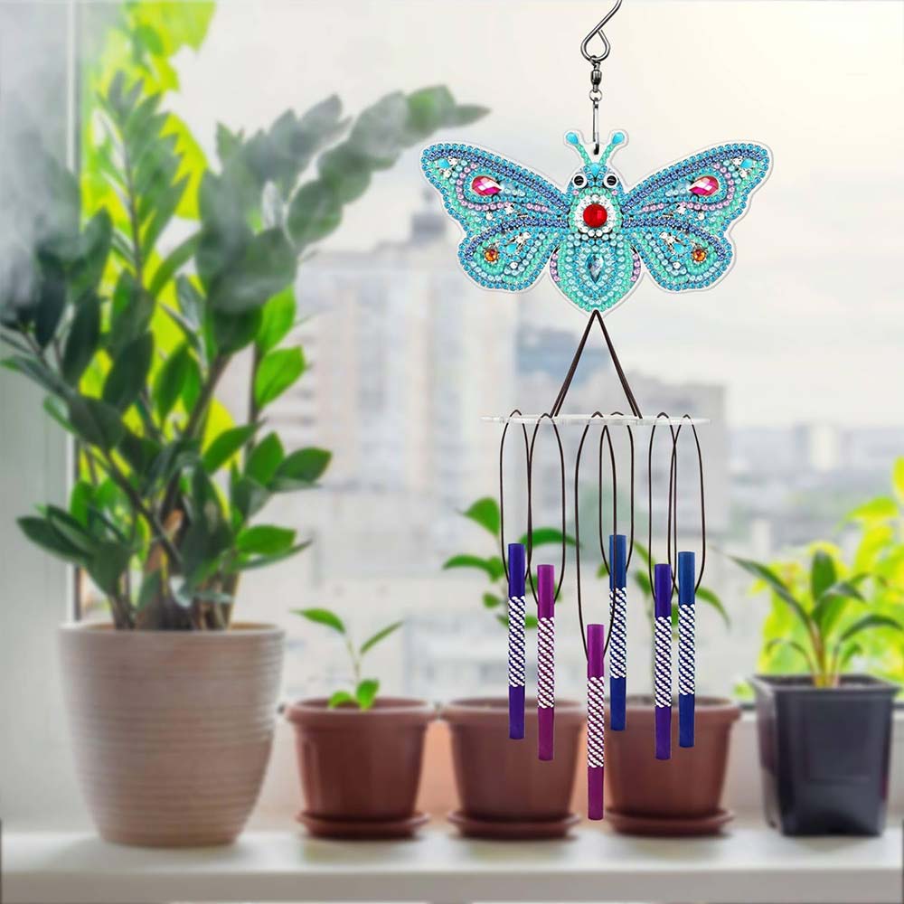 5D Diamond Painting Wind Chime - Butterfly - Image 2