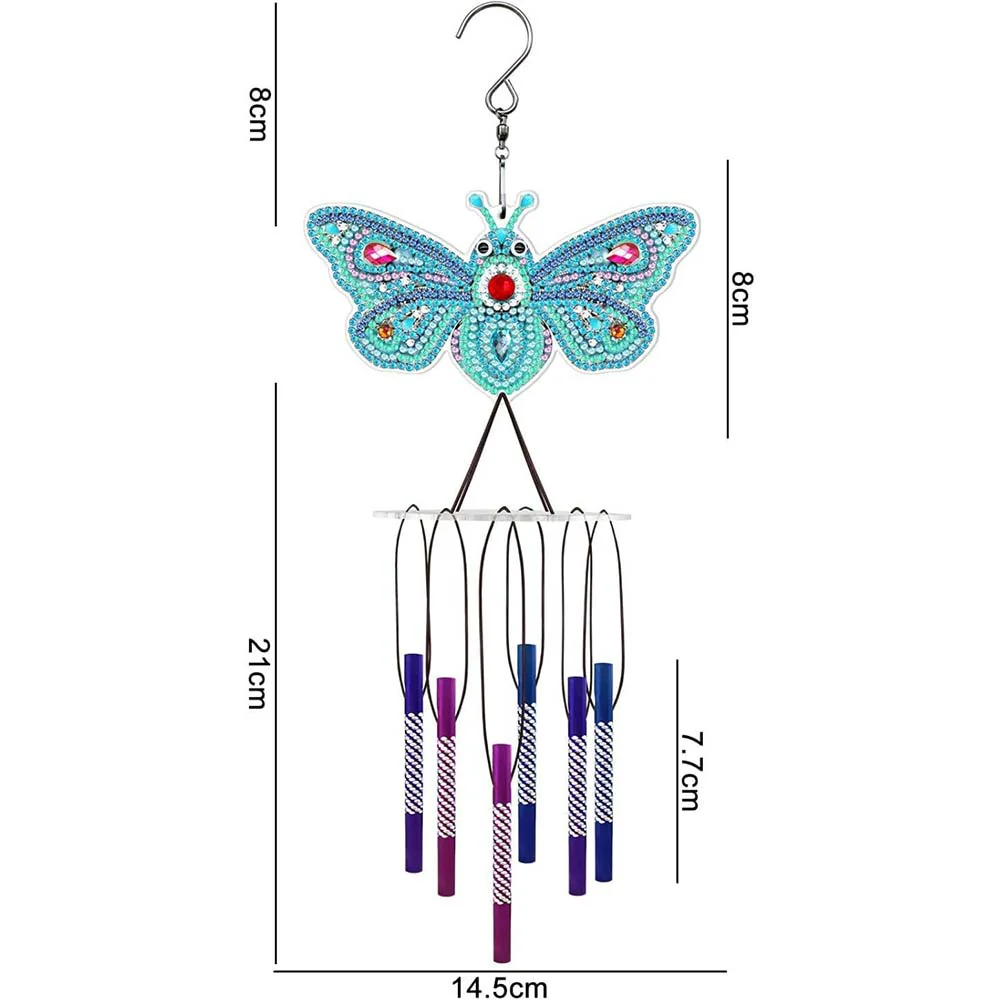 5D Diamond Painting Wind Chime - Butterfly - Image 4
