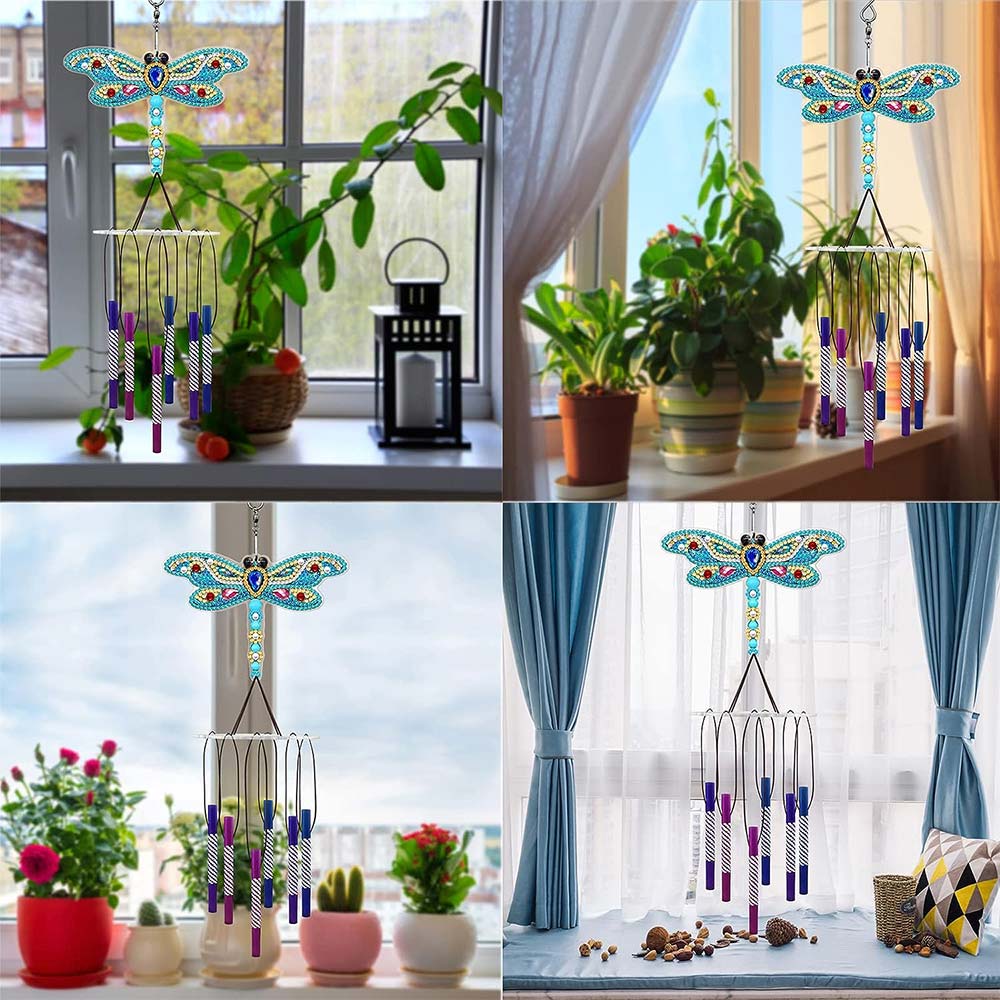 5D Diamond Painting Wind Chime Dragonfly - Image 3