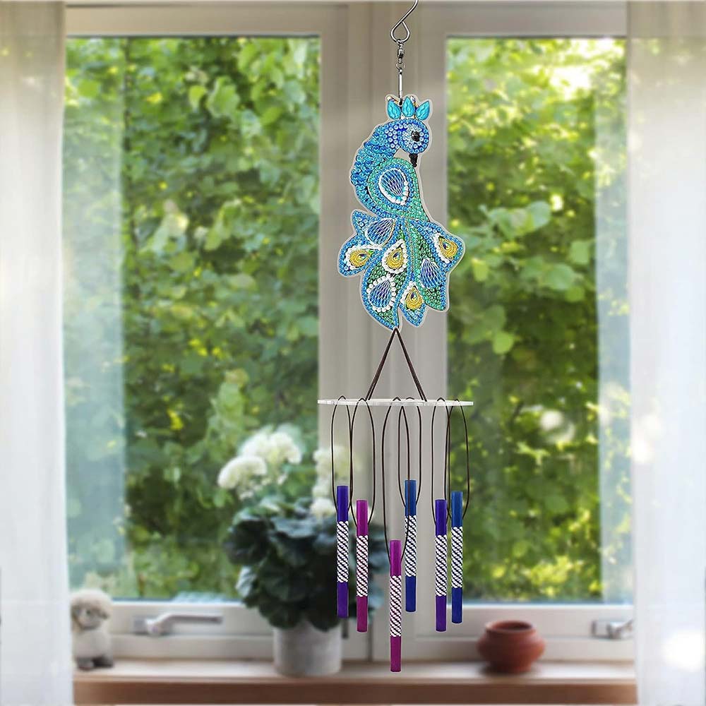 5D Diamond Painting Wind Chime Peacock - Image 2