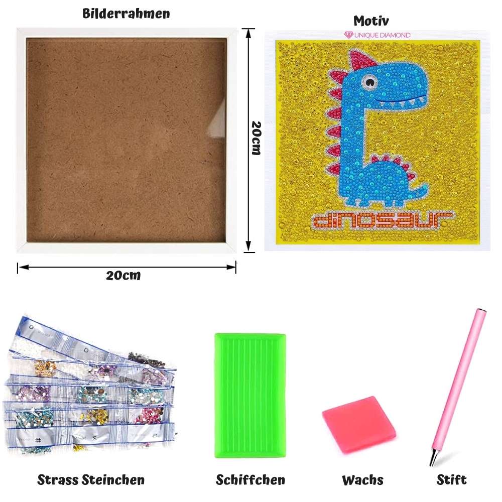 5D Kids Diamond Painting Dinosaur with Picture Frame - Image 5