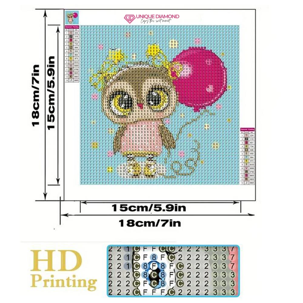 5D Kids Diamond Painting Owl with Picture Frame - Image 4