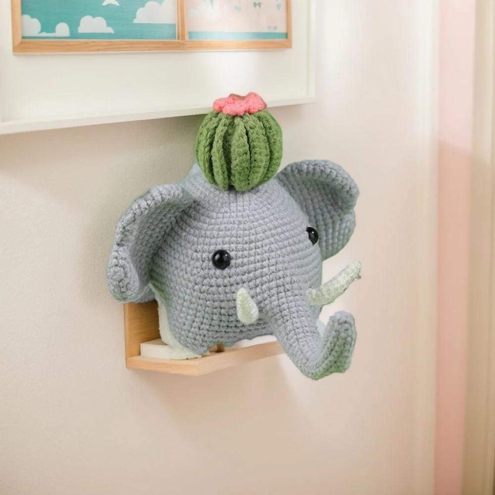 Amigurumi Crochet Kit - Elephant with Cactus - Image 3