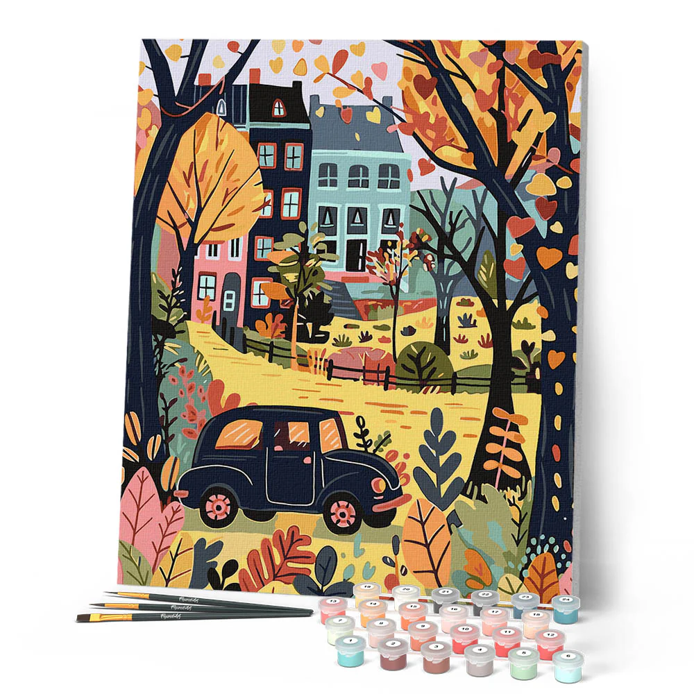 Autumn Classic Car Scene - Image 2