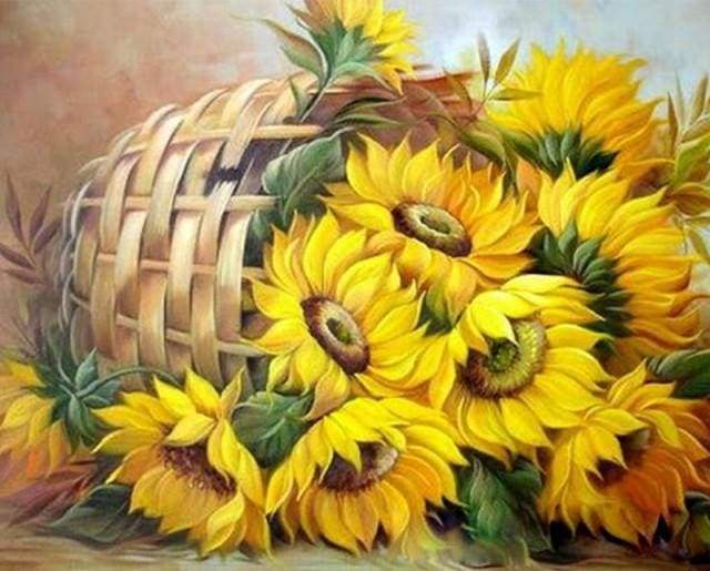 Basket of Sunflowers