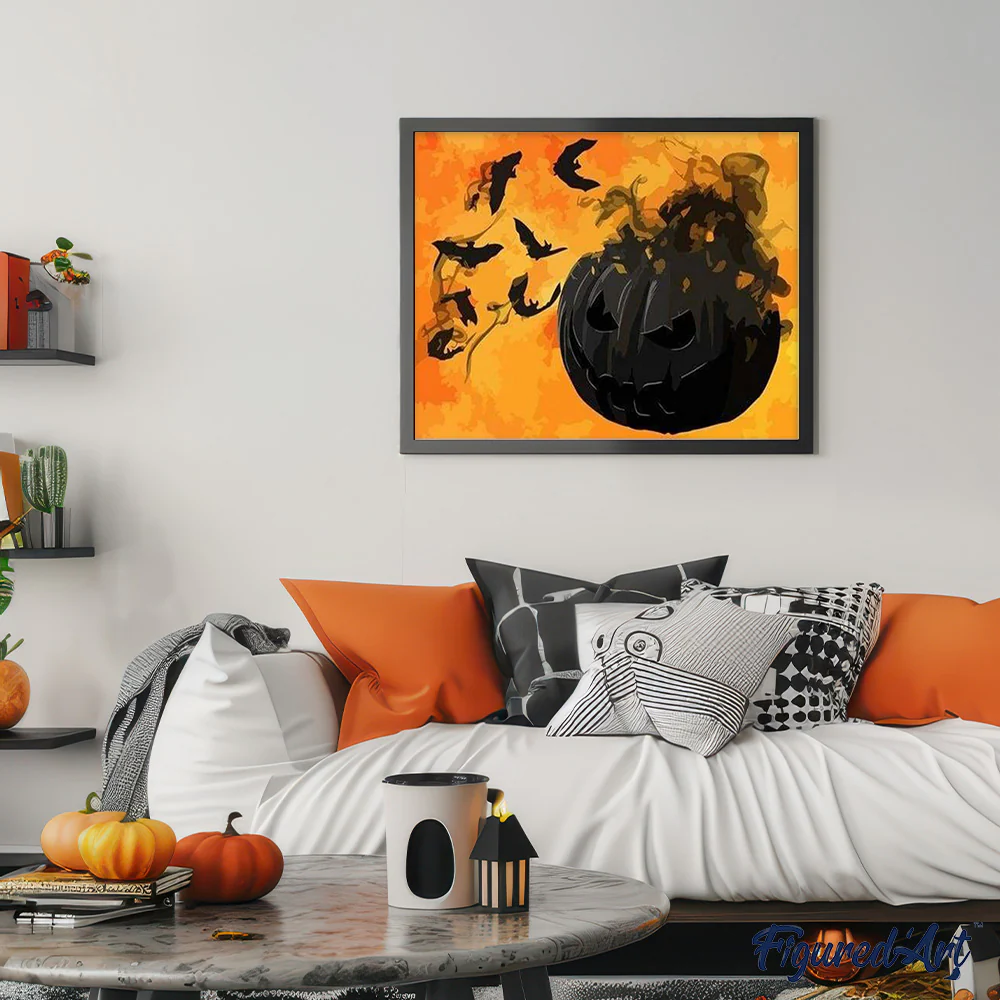 Black pumpkin and Bats - Image 3