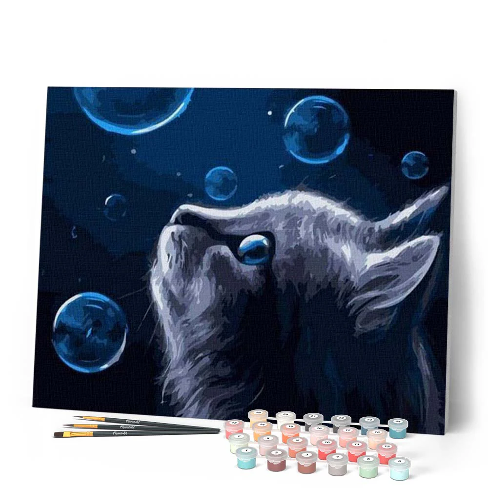 Blue Cat and Bubbles - Image 2