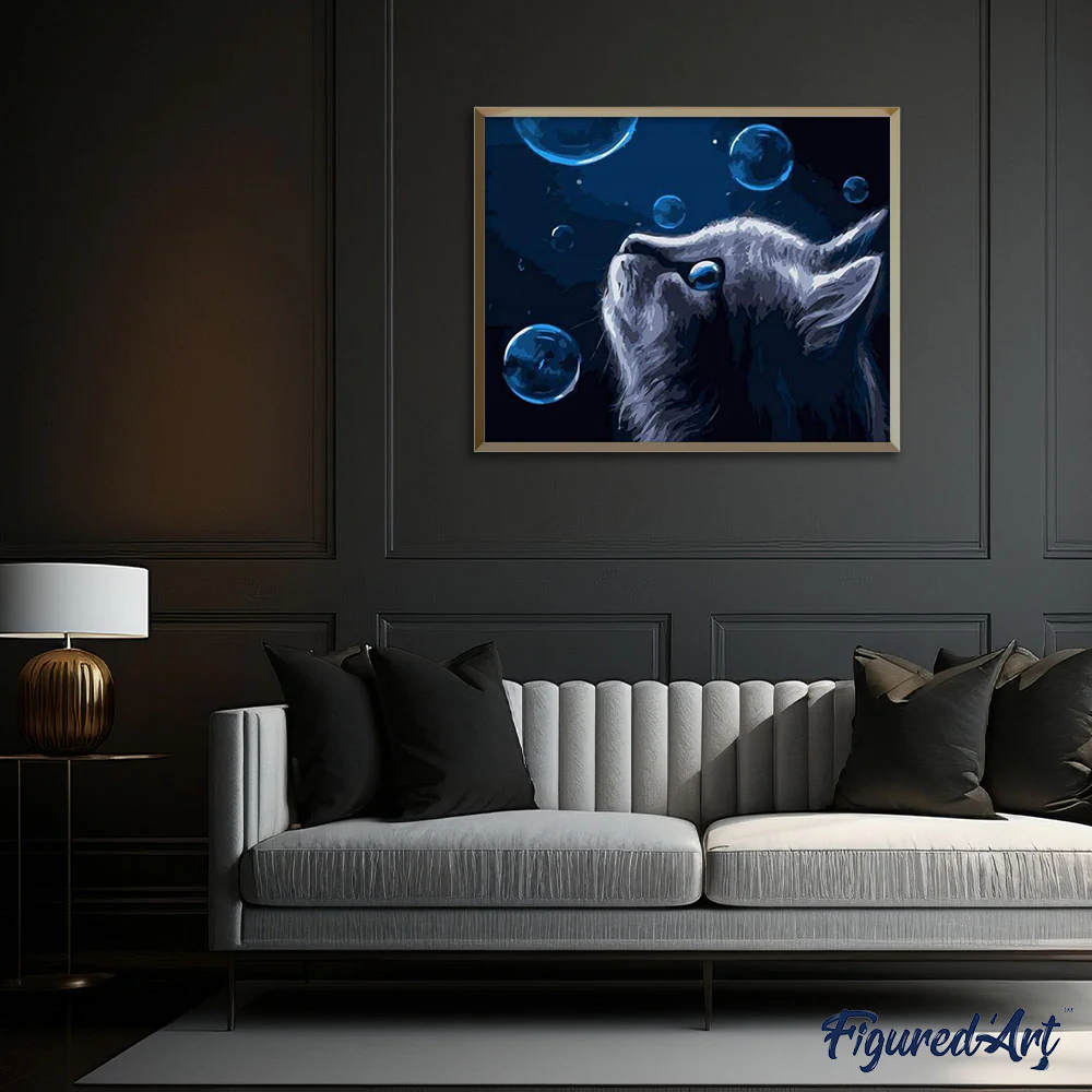 Blue Cat and Bubbles - Image 3