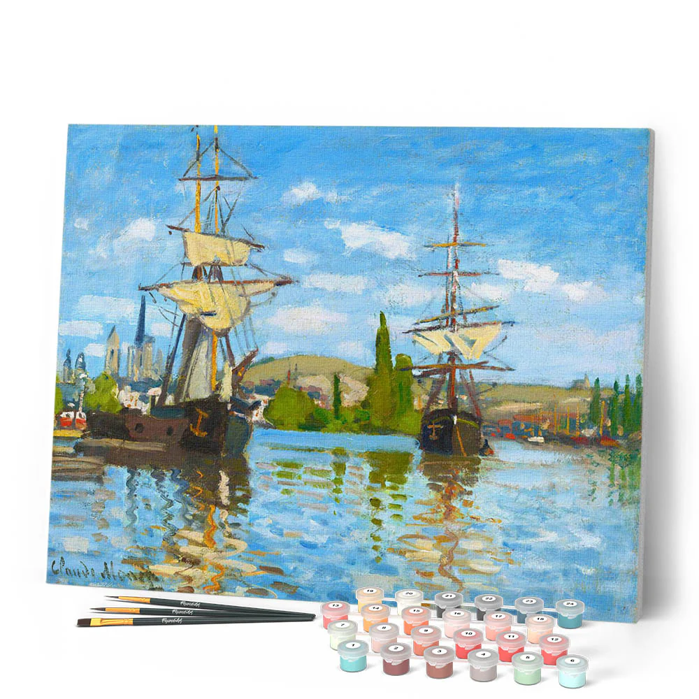 Boats sailing on the Seine in Rouen - Monet - Image 2