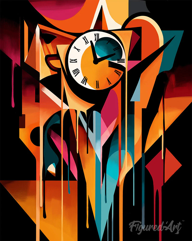 Bold Abstract Melting Clock