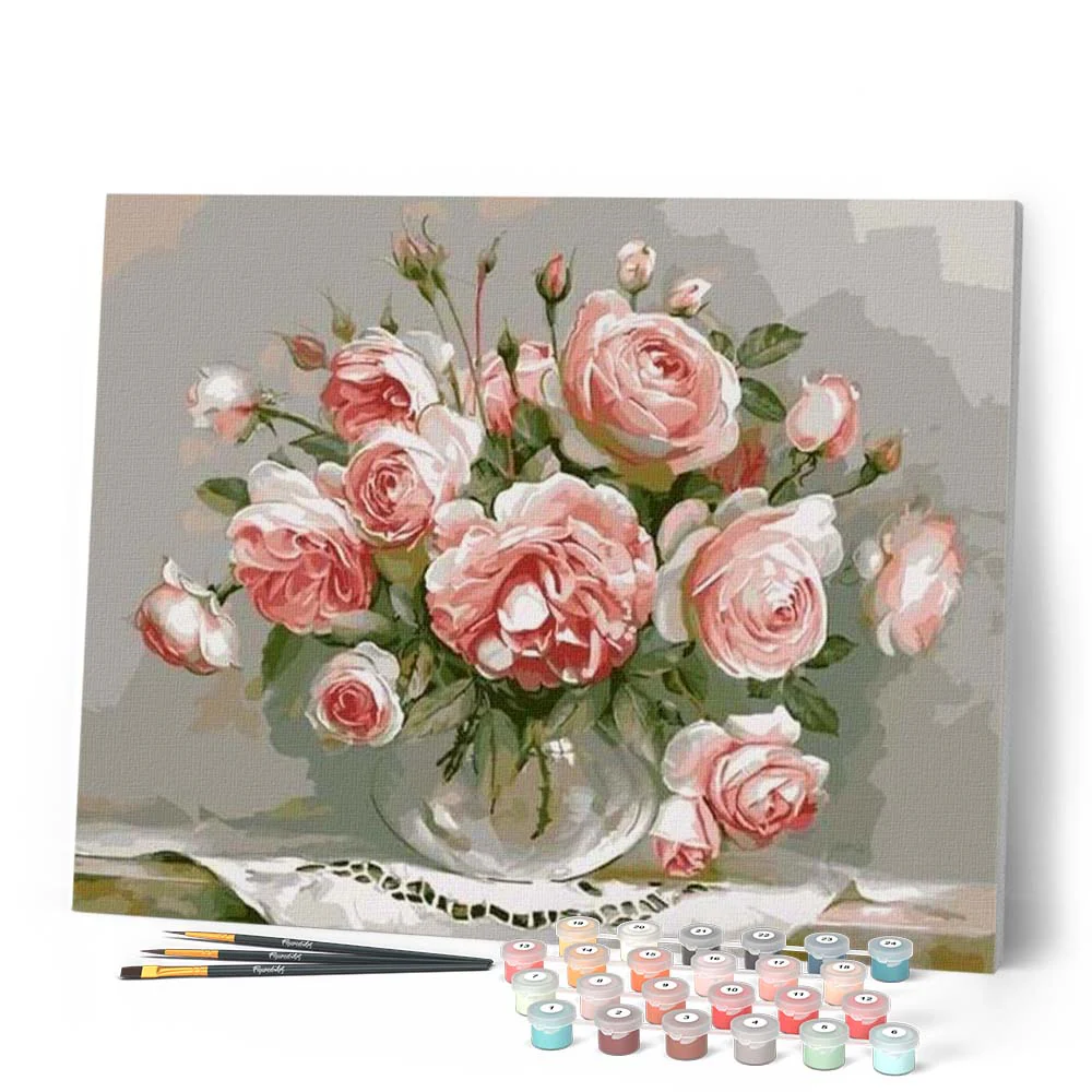 Bouquet of Pink Flowers on a small Table - Image 2