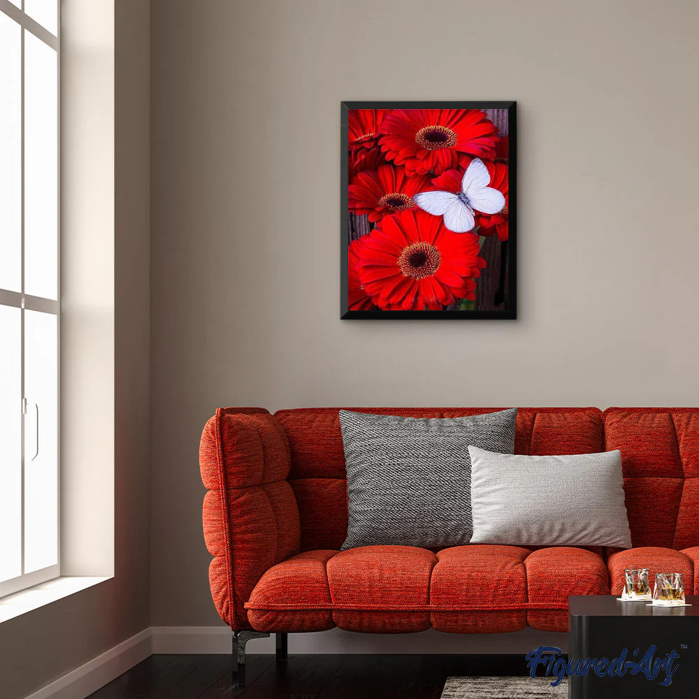 Butterfly and Red Flowers - Image 3