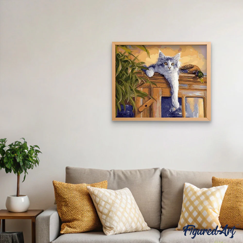 Cat and Duck perched - Image 3
