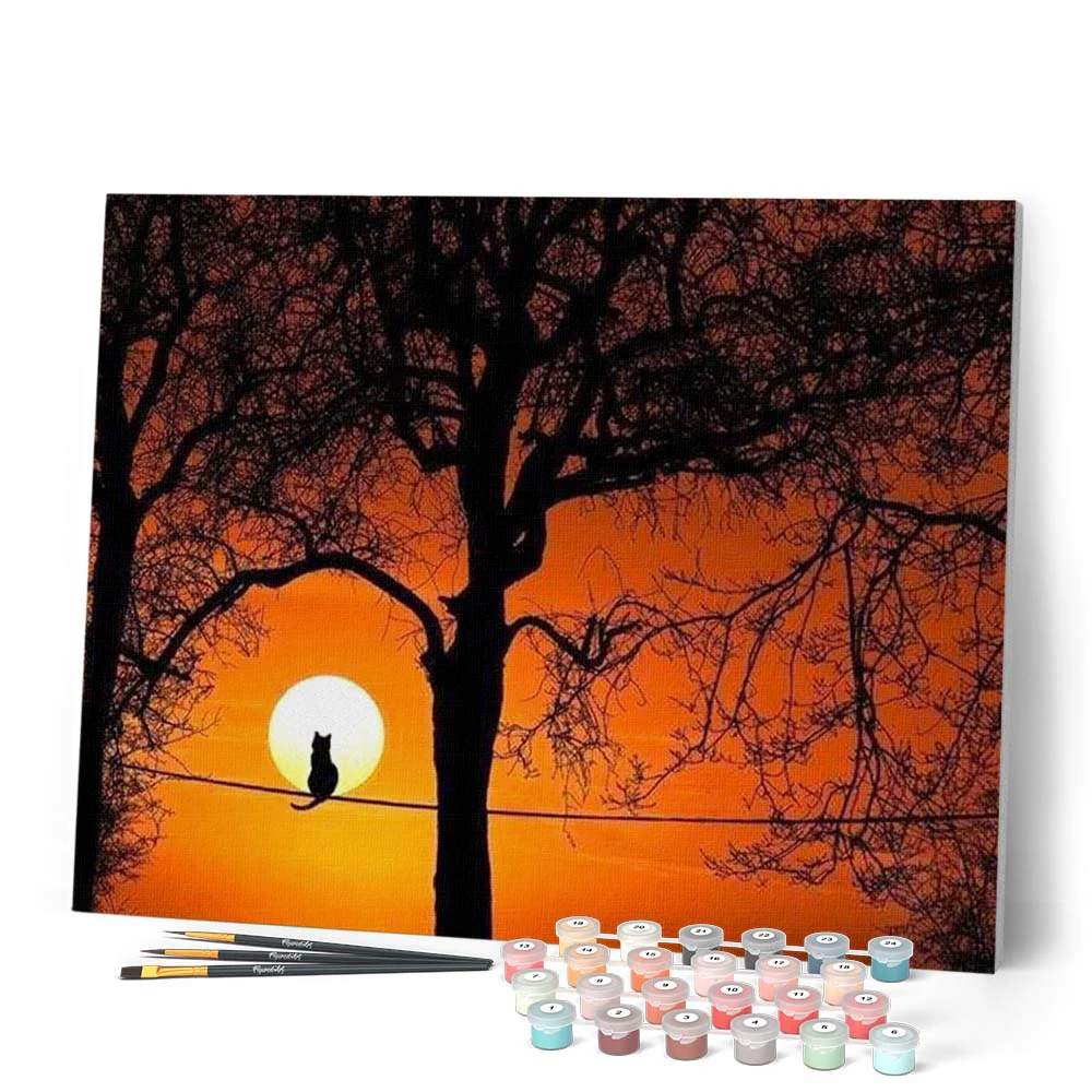 Cat and Full Moon - Image 2