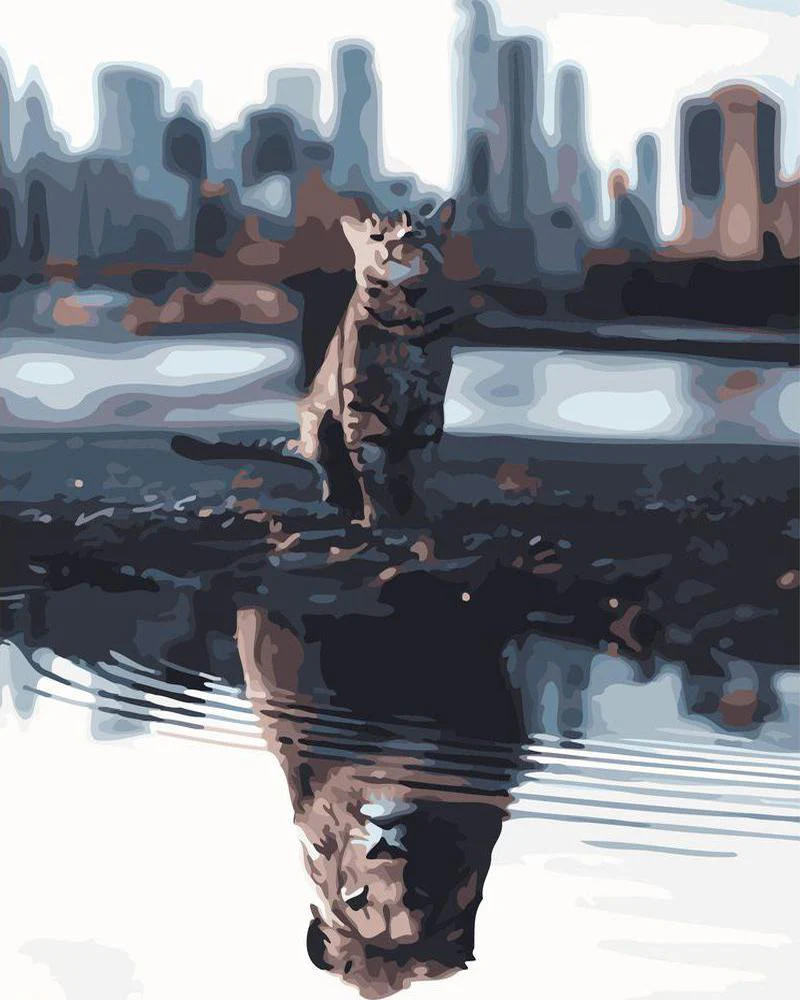 Cat and Lion reflection
