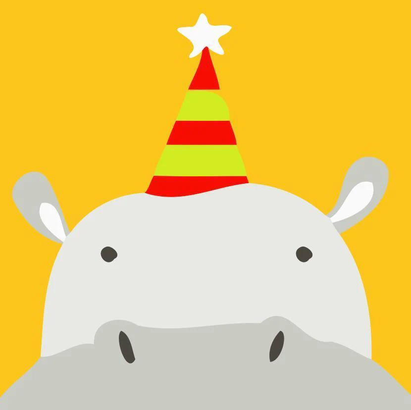 Children Painting kit Hippopotamus wearing a hat